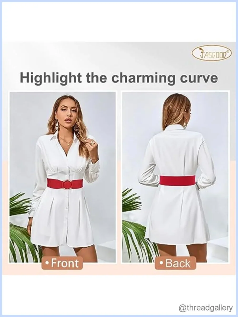 Wide Elastic Waist Belt Stretchy Vintage Circle Buckle Dress Belt 2.95